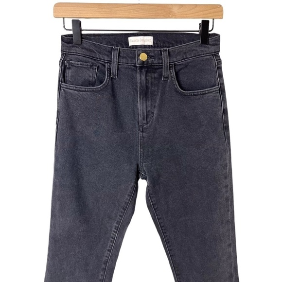Favorite Daughter The Evelyn High Rise Straight Jeans Black Size 24 Stirrup - Picture 3 of 9